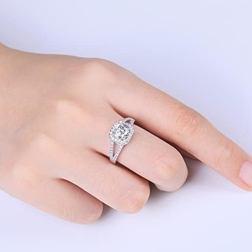 Bague en Argent sterling 925 Mode Bijoux Fins Bague moissanite