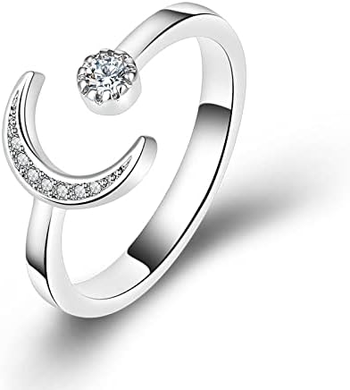 Bague lune fine en argent